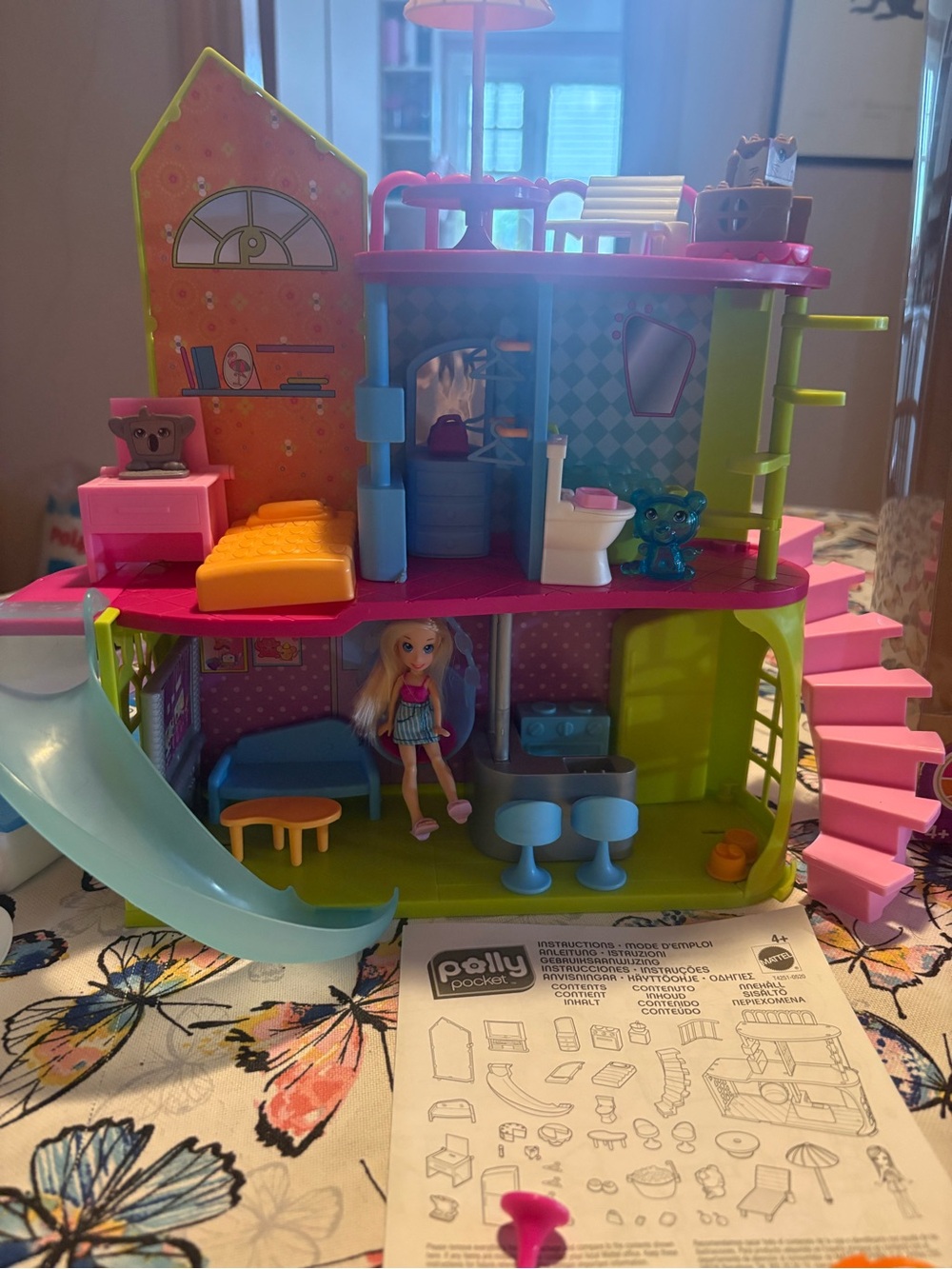 Mattel Polly Pocket Playhouse - Hot Pink & Lime - Picture 2 of 11